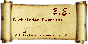 Buchbinder Evariszt névjegykártya